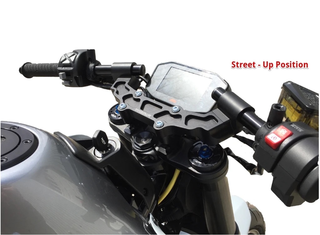 WOODCRAFT KTM 790 / 890 Duke R Clipon Riser Adapter Plate Kit W/ Bars WOODCRAFT KTM 790 / 890 Duke R Clipon Riser Adapter Plate Kit W/ Bars